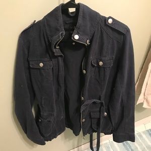 Vintage navy blue moto jacket